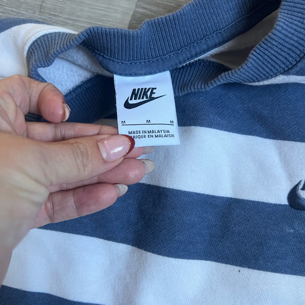 Nike woman’s Striped Crewneck Sweater - Blue and White - Picture 4 of 4